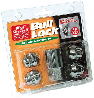協永産業 ブルロック スーパーコンパクト・ロックナット 袋タイプ 19/21HEX M12×P1.5 4pcs クロームメッキ / Bull Lock (P601) KYO-EI | KYO-EI