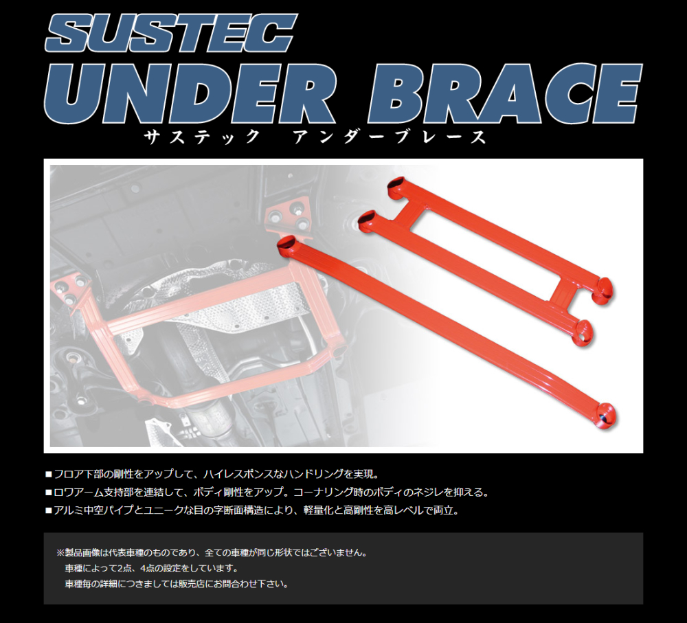 tanabe タナベ SUSTEC サステック MC21S ワゴンR K6A フロント アンダーブレース 補強 剛性アップ UBS2 MC11S MC12S MC22S  HA系 TANABE（タナベ） 【TANABE/タナベ】 サステック アンダーブレース