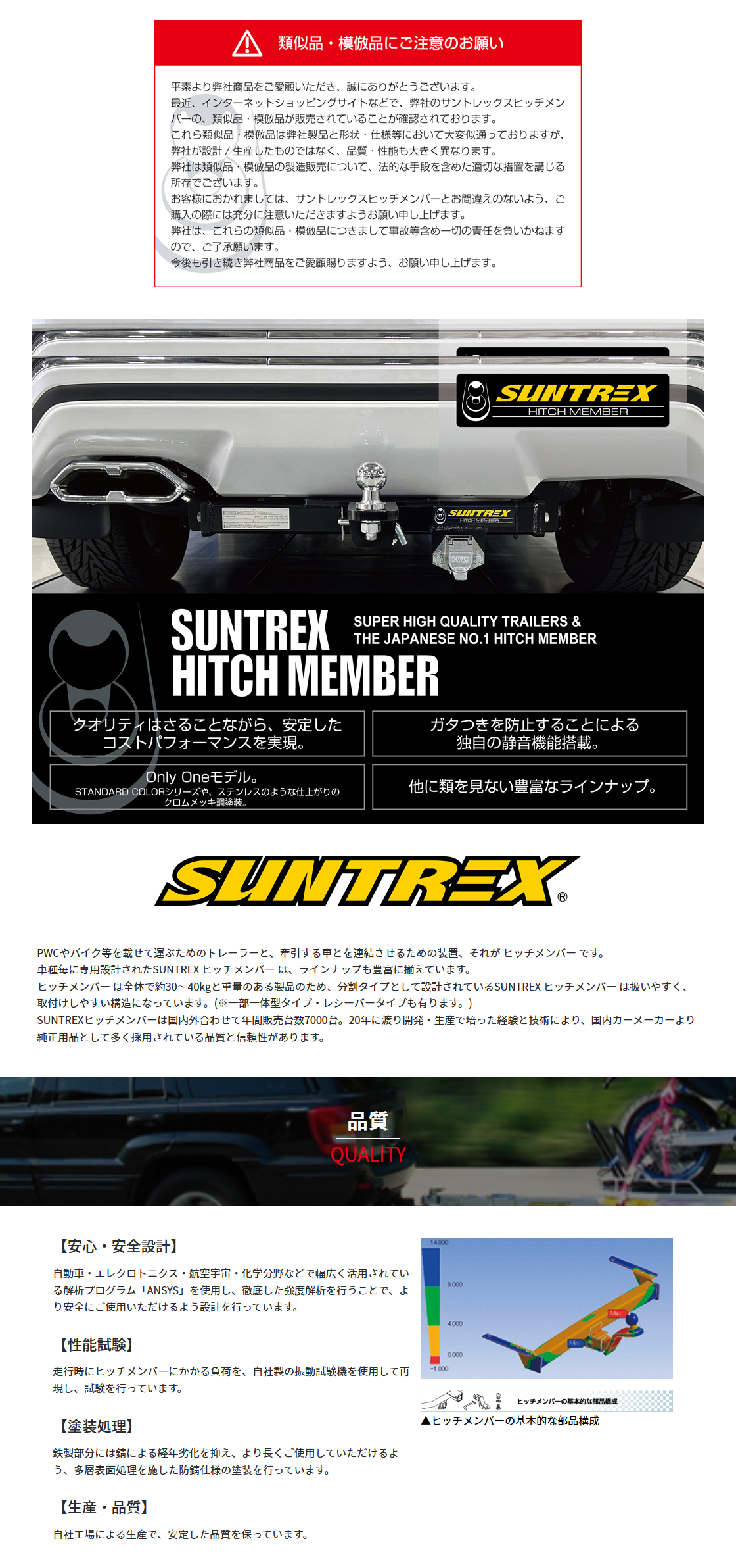 SUNTREX ヒッチメンバー ランドクルーザー 200系 リミテッドII