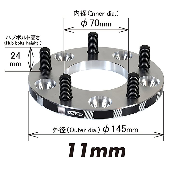 協永産業 Kics WTS ハブユニットシステム 5H/114.3 11mm M12×P1.5 ハブ径φ67 / W.T.S. Hub Unit System (5111W1-67) KYO-EI | KYO-EI | 01