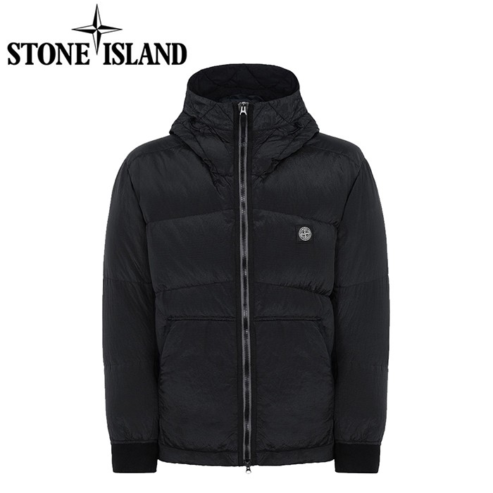 ストーンアイランド ダウンジャケット Stone Island ダウンブルゾン ジップアップ ロゴ ロゴ メンズ メンズ Stone ブラック 豊田貿易正規取扱店 Si Jk 0 エスカーブスタジオ