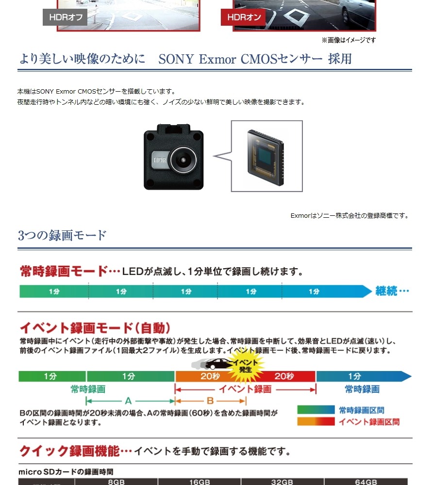 CELLSTAR（セルスター） ドライブレコーダー CSD-620FH カメラ