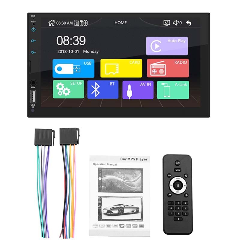 Apple CarPlayカーラジオ Bluetooth付きステレオレシーバー Android Auto 2ディン 7インチタッチスクリーン