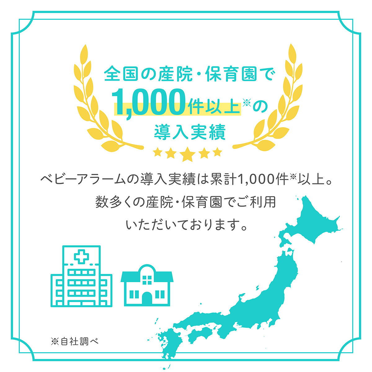 全国の産院・保育園で1000件以上の導入実績