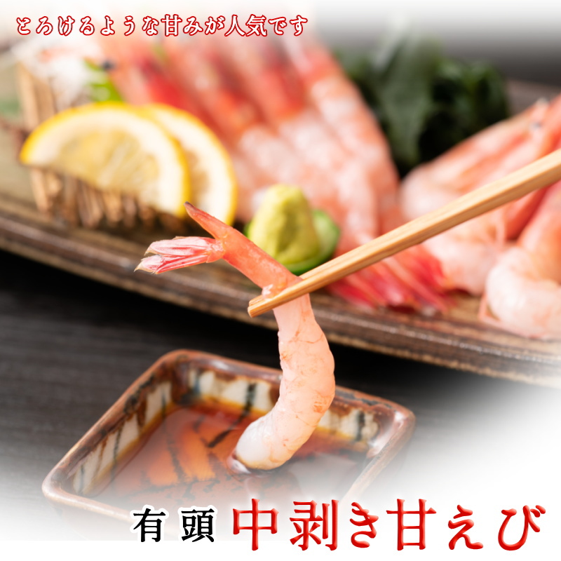 甘えび (中サイズ) 約550g (約40尾前後) 天然・鮮度抜群