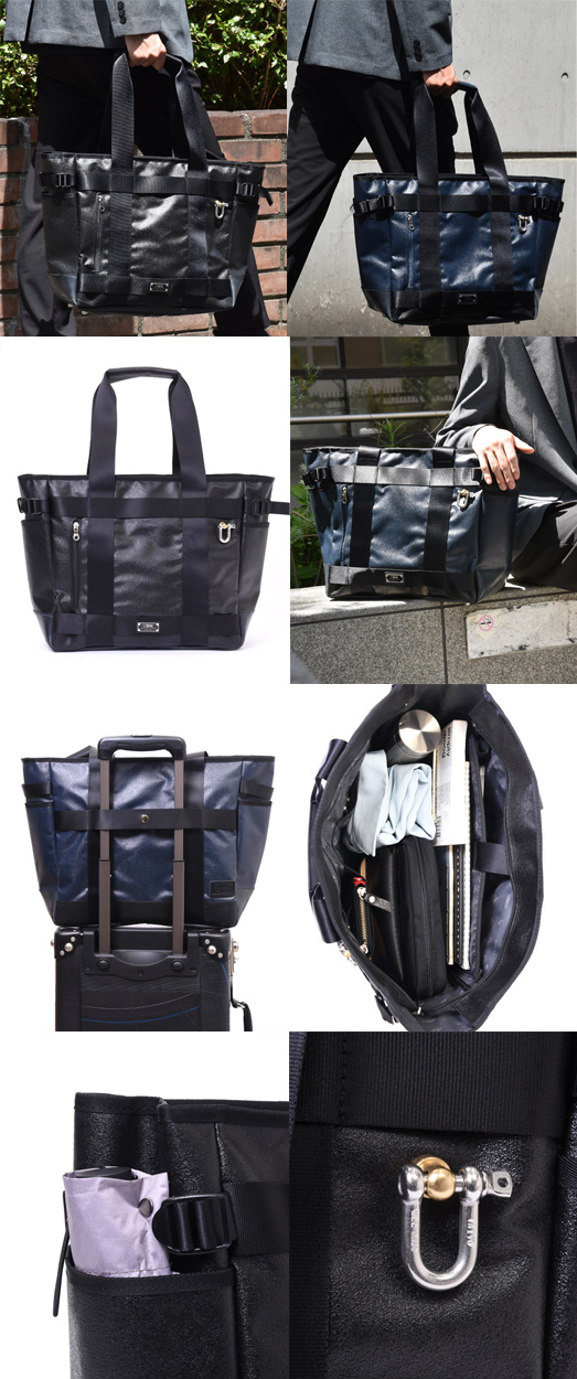 SEAL 森野帆布コラボ／ビジネストートバッグ 防水 本革 日本製 : SEAL