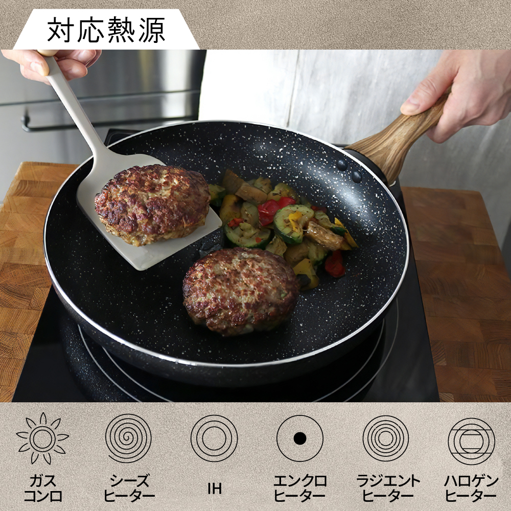 sumuu フライパン 26cm マーブルコート 鍋 シルクウェア 二人 三人