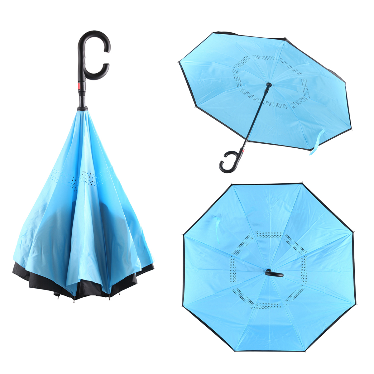 逆さ傘 丈夫で折れにくい 逆さま傘 濡れない 二重傘 大きい 晴雨兼用 