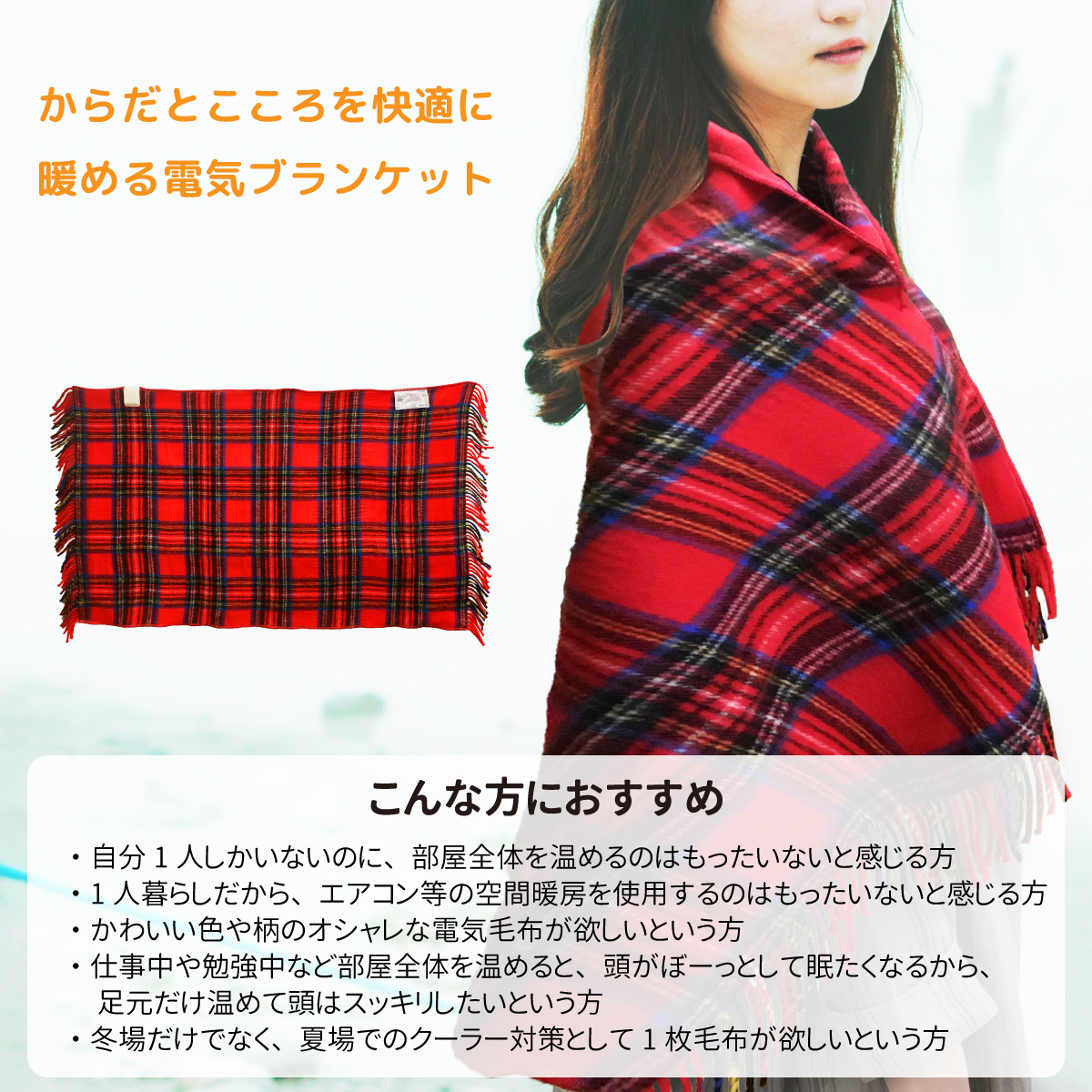 椙山紡織 Sugiyama(椙山紡織) 日本製 電気ひざ掛け NA-055H-RT