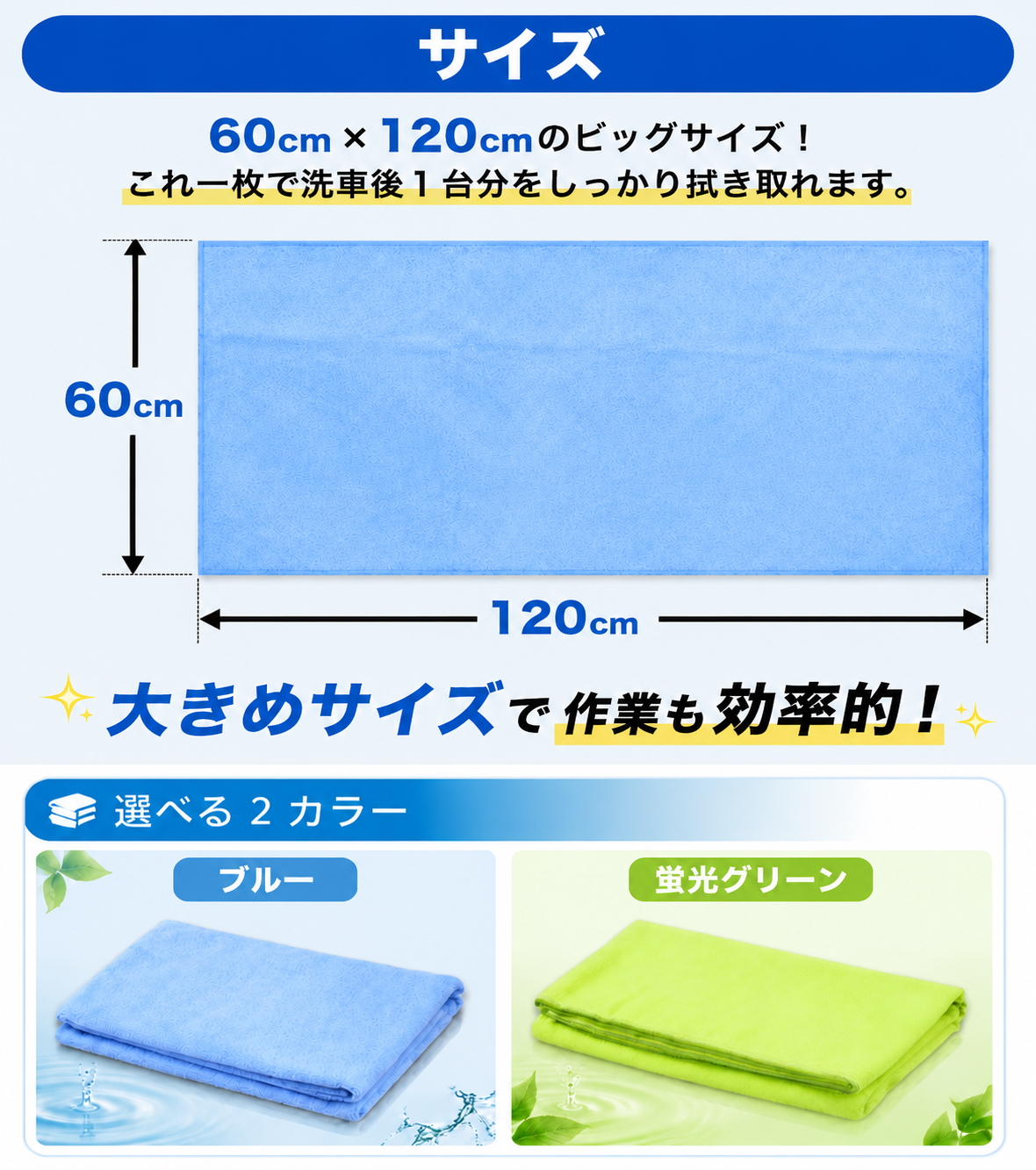 洗車タオル 超吸水 大判 3枚セット マイクロファイバー クロス