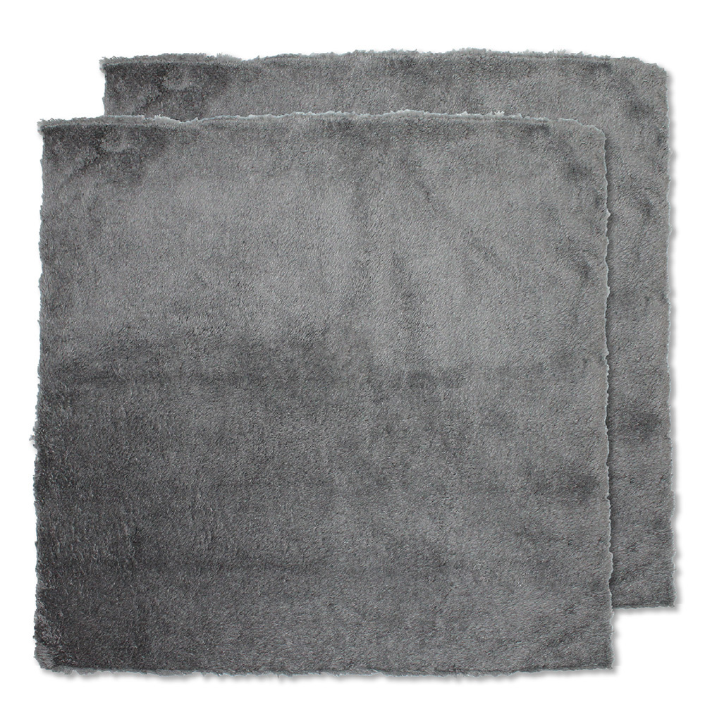 2枚セット 厚手 長毛 マイクロファイバークロス 40×40cm ブルー グレー