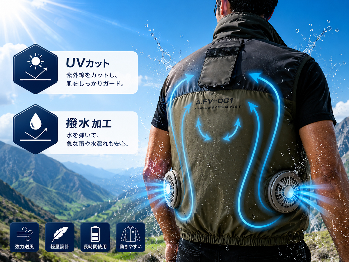 新品未使用 マイナス33.8℃瞬間冷却 空調ベスト 空調ベスト ミニエアコン付き 空調ウェア 空調作業服 ファン付きベスト