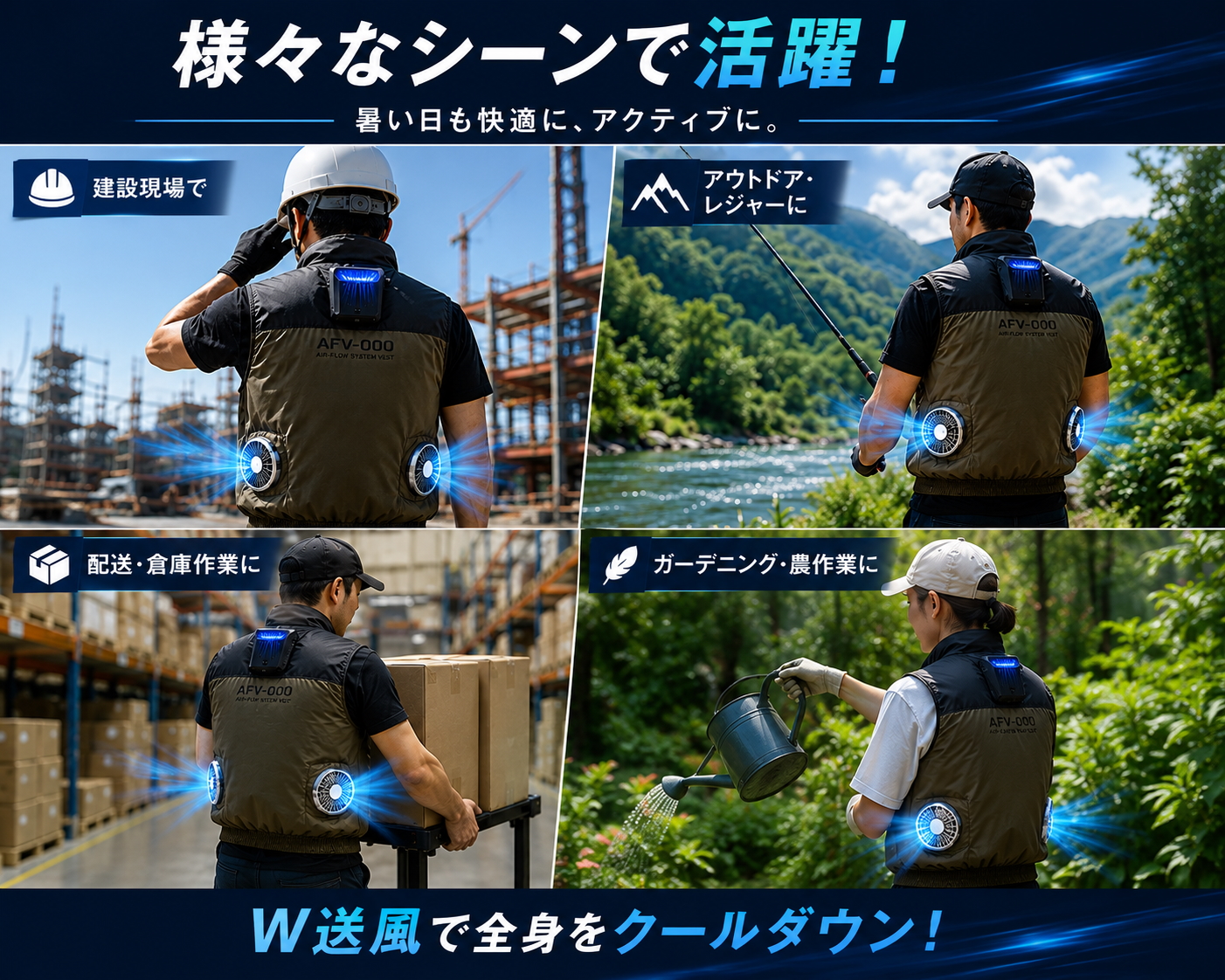 空調ベスト ミニエアコン付き 空調ウェア 空調作業服 ファン付きベスト