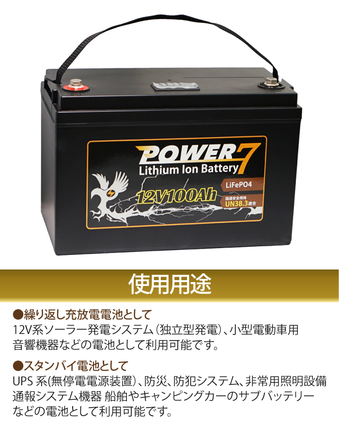 リチウムイオンバッテリー 12V100Ah 軽量 カーバッテリー 多目的用
