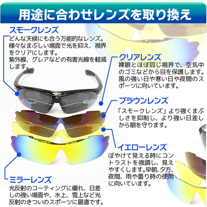 サイクリングサングラス　4個セット Amazon.co.jp: [LumiSyne] 偏光スポーツサングラス サイクリング