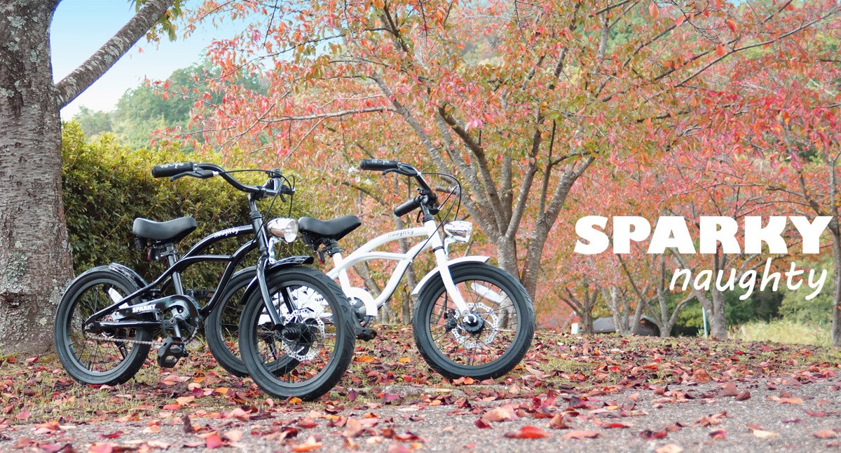 子供用自転車 16インチ ビーチクルーザー キッズ ディスクブレーキ 砲弾型ライト付 SPARKY naughty スパーキー 子供 自転車 おしゃれ  子供用のかっこいいやつ