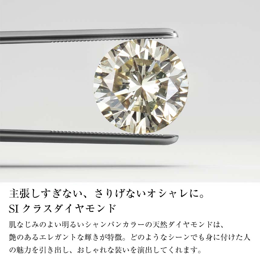 ピアス レディース 天然ダイヤモンド シャンパンカラー SIクラス pt900 Amazon.co.jp: [ララクリスティー] ピアス レディース 天然