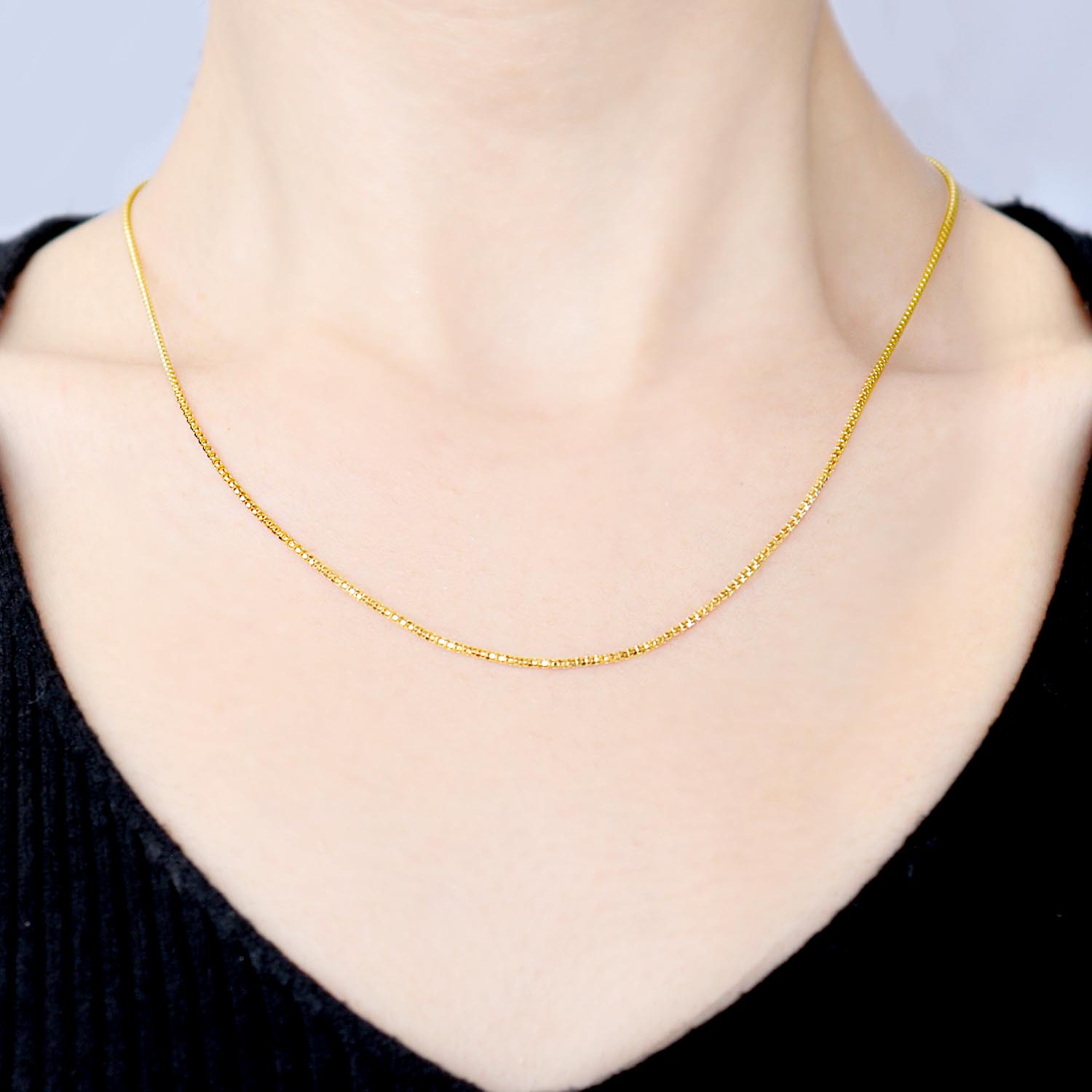 ゴールド 金 タイニーチェーン ネックレス 22kコーティング｟55cm｠ アクセサリー