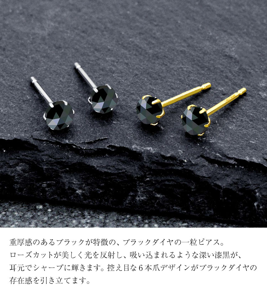 ピアス レディース メンズ プラチナ ブラックダイヤモンド 計0.3ct 一