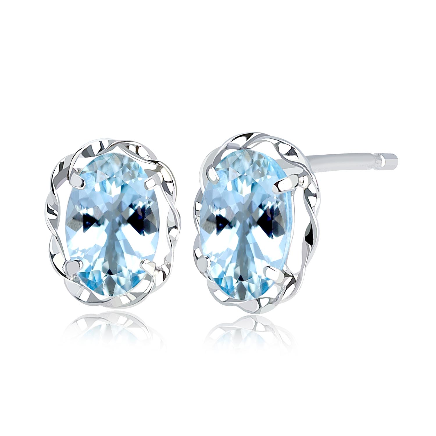 ピアス 18金 レディース アクアマリン 計0.5ct プラチナ K18 PT900 
