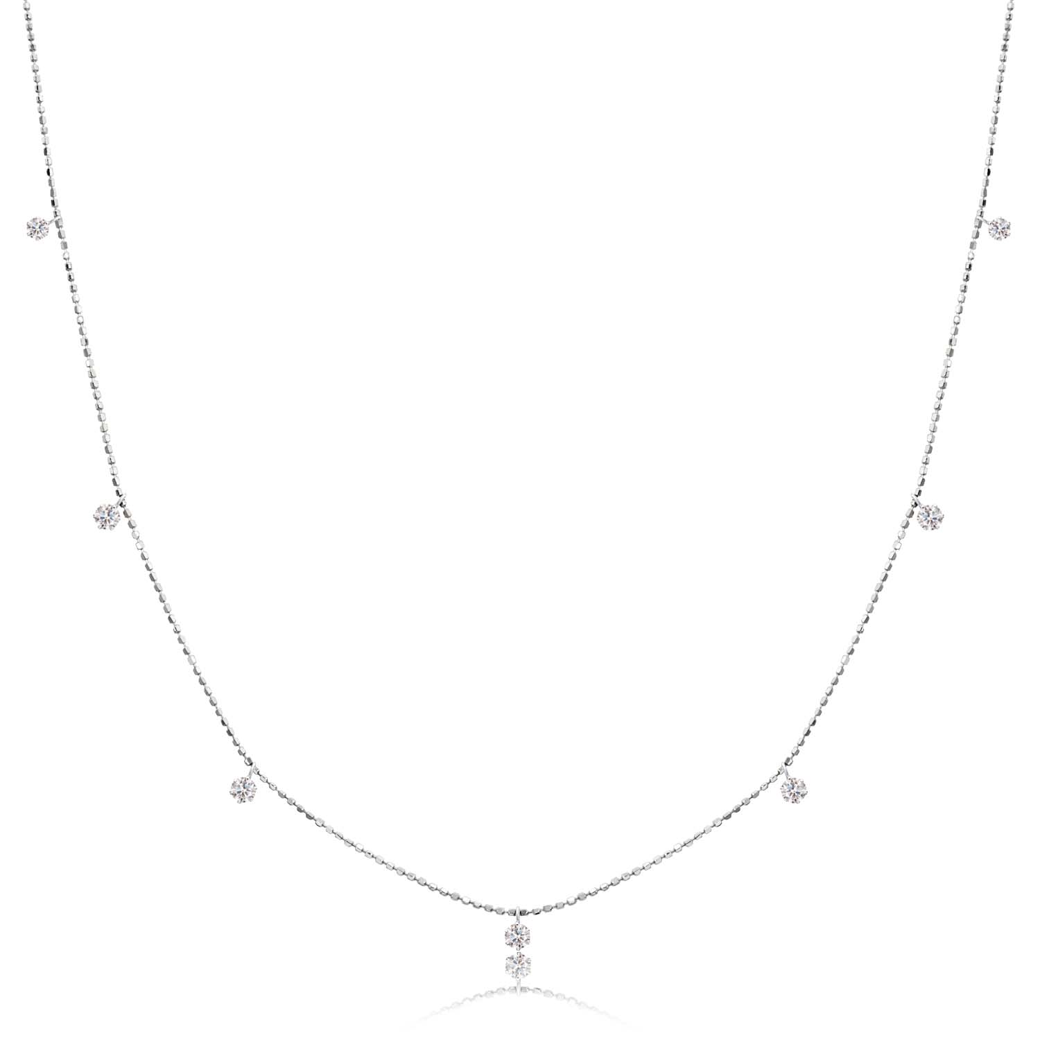 ネックレス レディース 18金 プラチナ ダイヤモンド ステーション 0.3ct PT900 ゴールド K18 LPUC ララクリスティー