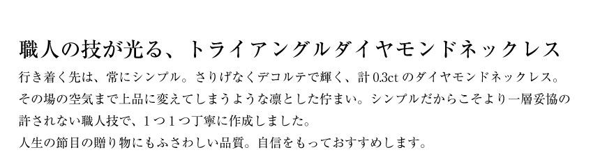 ネックレス レディース 18金 プラチナ ダイヤモンド 0.3ct トライアングル 三角  PT900 ゴールド K18  LPUC ララクリスティー｜sears-collection｜10