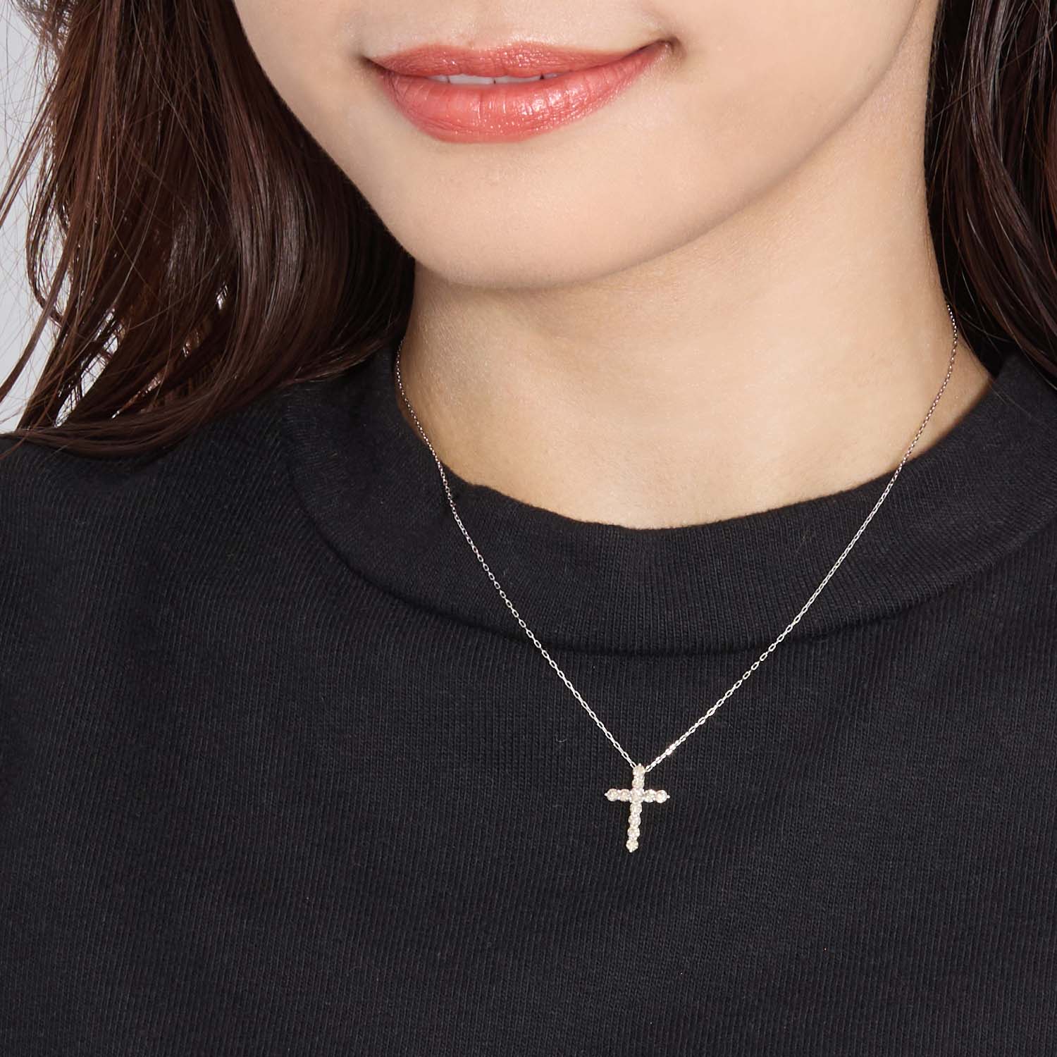 ネックレス レディース 18金 ダイヤ ダイヤモンド 0.5ct プラチナ PT900 K18 ゴールド クロス プレゼント ララクリスティー LPUC_4