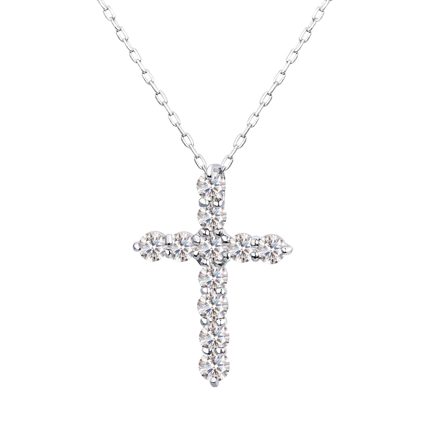 ネックレス レディース 18金 ダイヤ ダイヤモンド 0.5ct プラチナ PT900 K18 ゴールド クロス プレゼント ララクリスティー LPUC_1