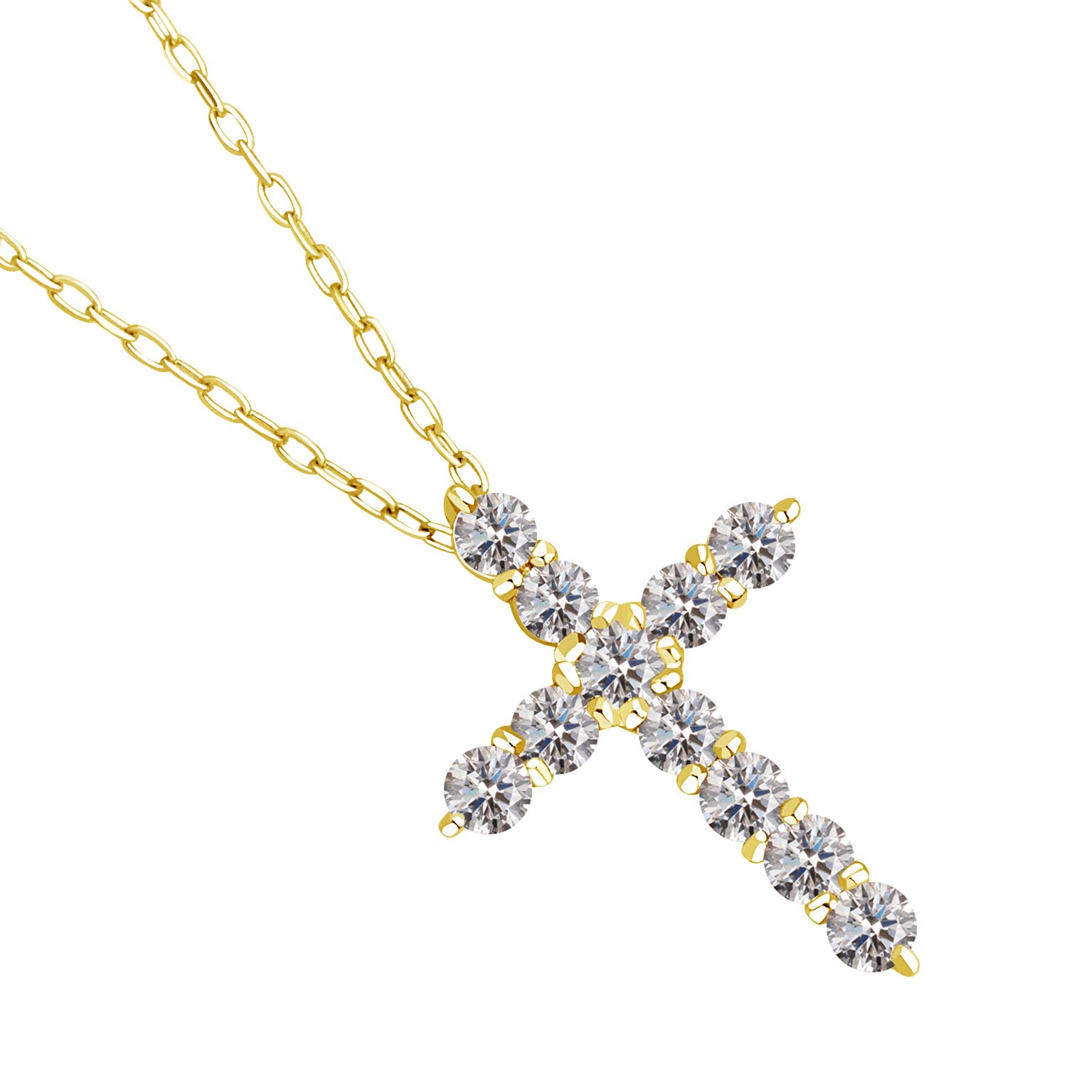 ネックレス レディース 18金 ダイヤ ダイヤモンド 0.5ct プラチナ PT900 K18 ゴールド クロス プレゼント ララクリスティー LPUC_16