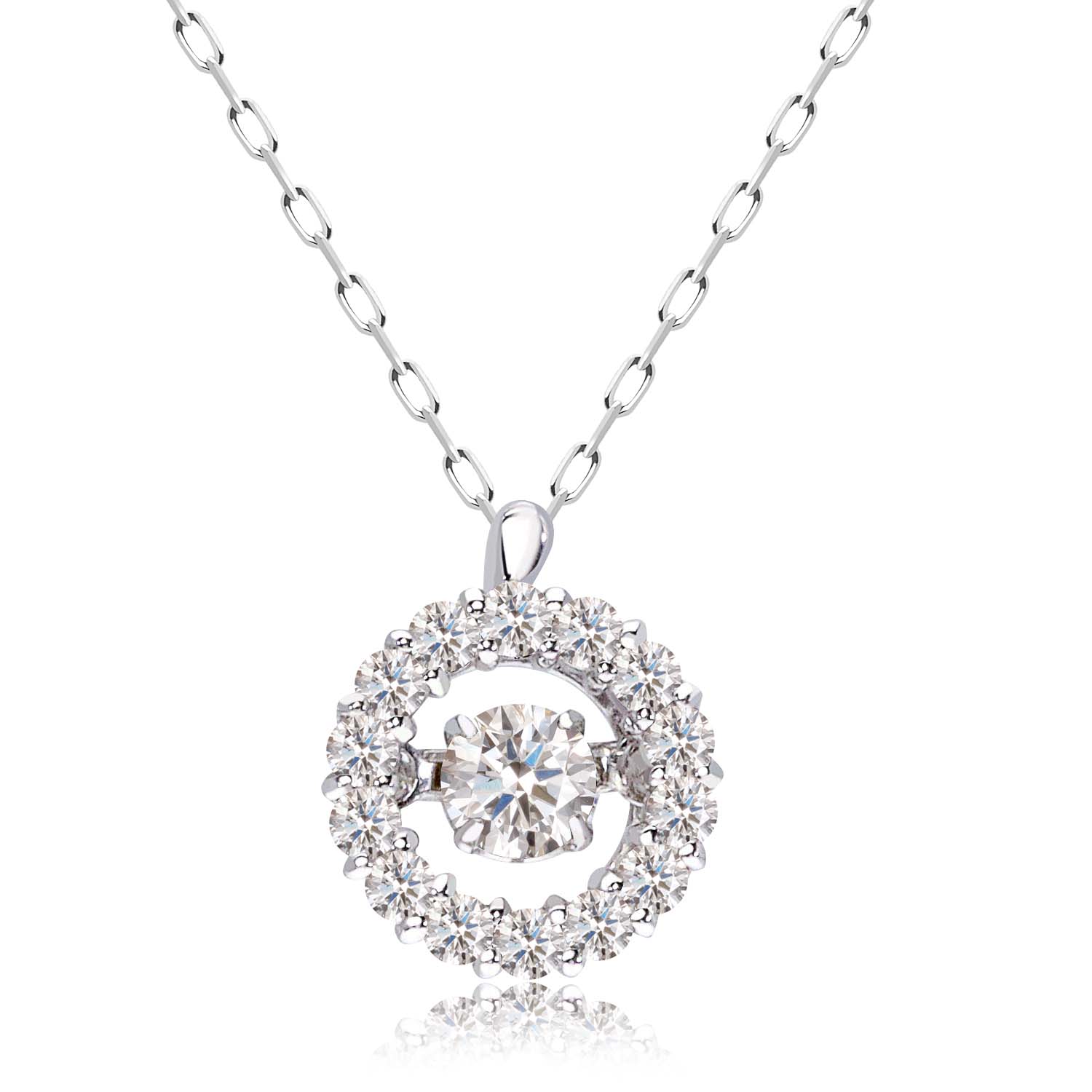 ダイヤモンドネックレス 0.13ct PT900 ダンシングストーン長さ ダイヤモンドネックレス 0.13ct PT900 ダンシングストーン長さ