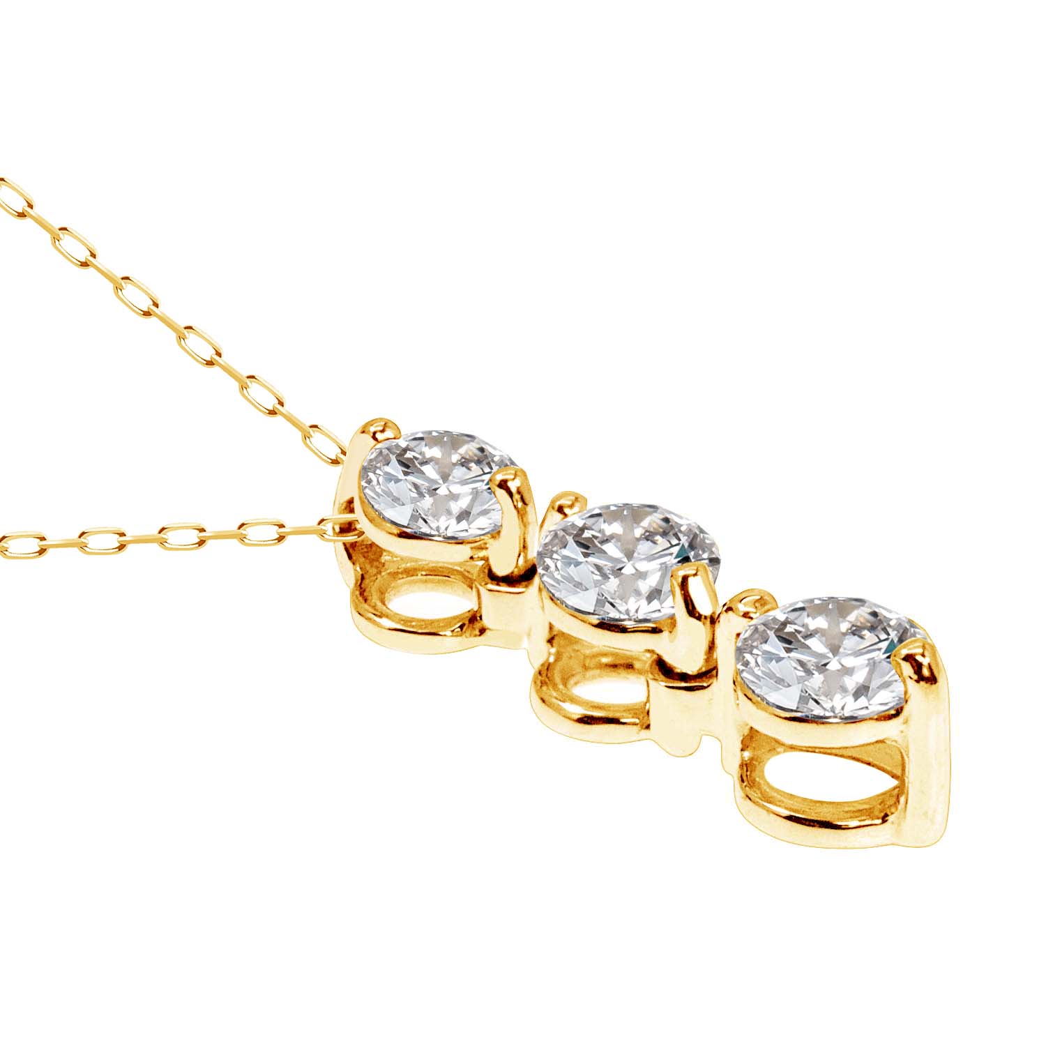 ネックレス レディース 18金 プラチナ ダイヤモンド 0.3ct スリーストーン PT900 ゴールド K18 LPUC ララクリスティー_7
