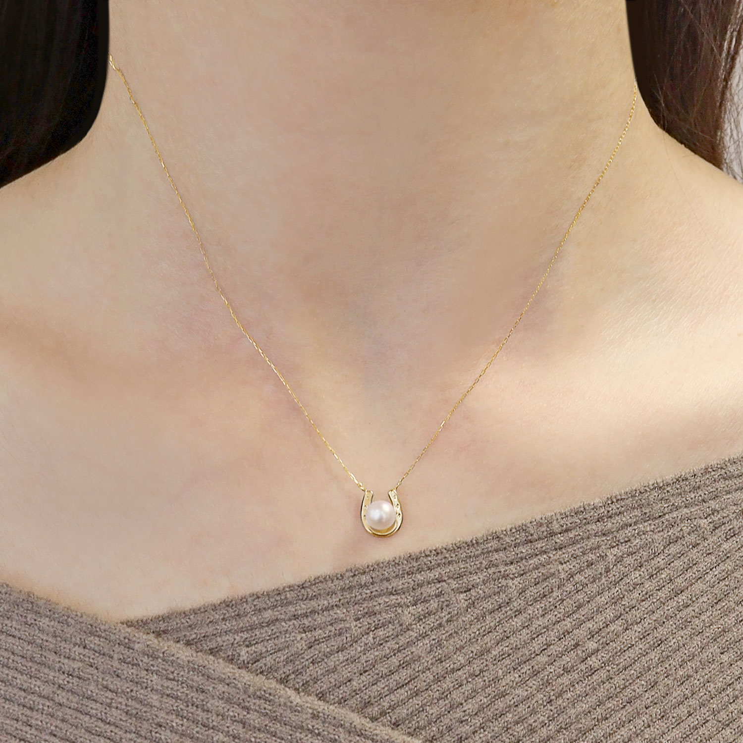 ネックレス レディース あこや真珠 パール 5.0〜6.0mm PT900 K18 馬蹄 U字 LPAC ララクリスティー | LARA Christie | 06