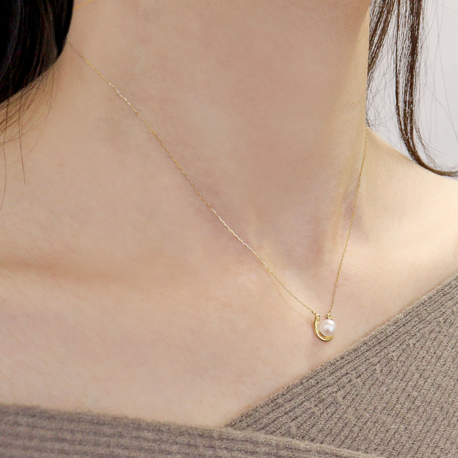 ネックレス レディース あこや真珠 パール 5.0〜6.0mm PT900 K18 馬蹄 U字 LPAC ララクリスティー | LARA Christie | 07