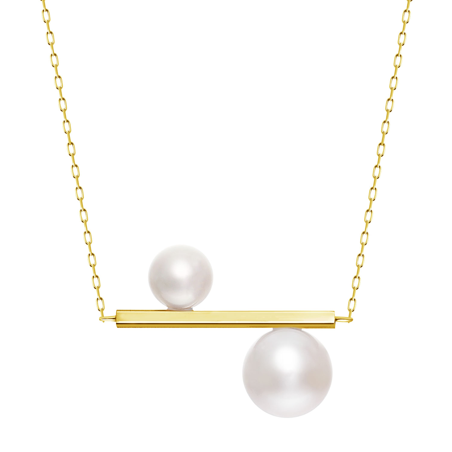 ネックレス レディース あこや真珠 パール 5.0〜6.0mm 2珠 PT900 K18 バー  デザイン LPAC ララクリスティー | LARA Christie | 02