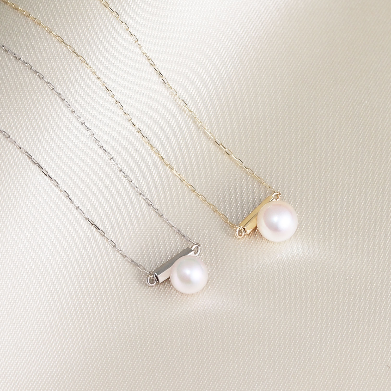 ネックレス レディース あこや真珠 パール 5.0〜6.0mm PT900 K18 バー デザイン LPAC ララクリスティー | LARA Christie | 03
