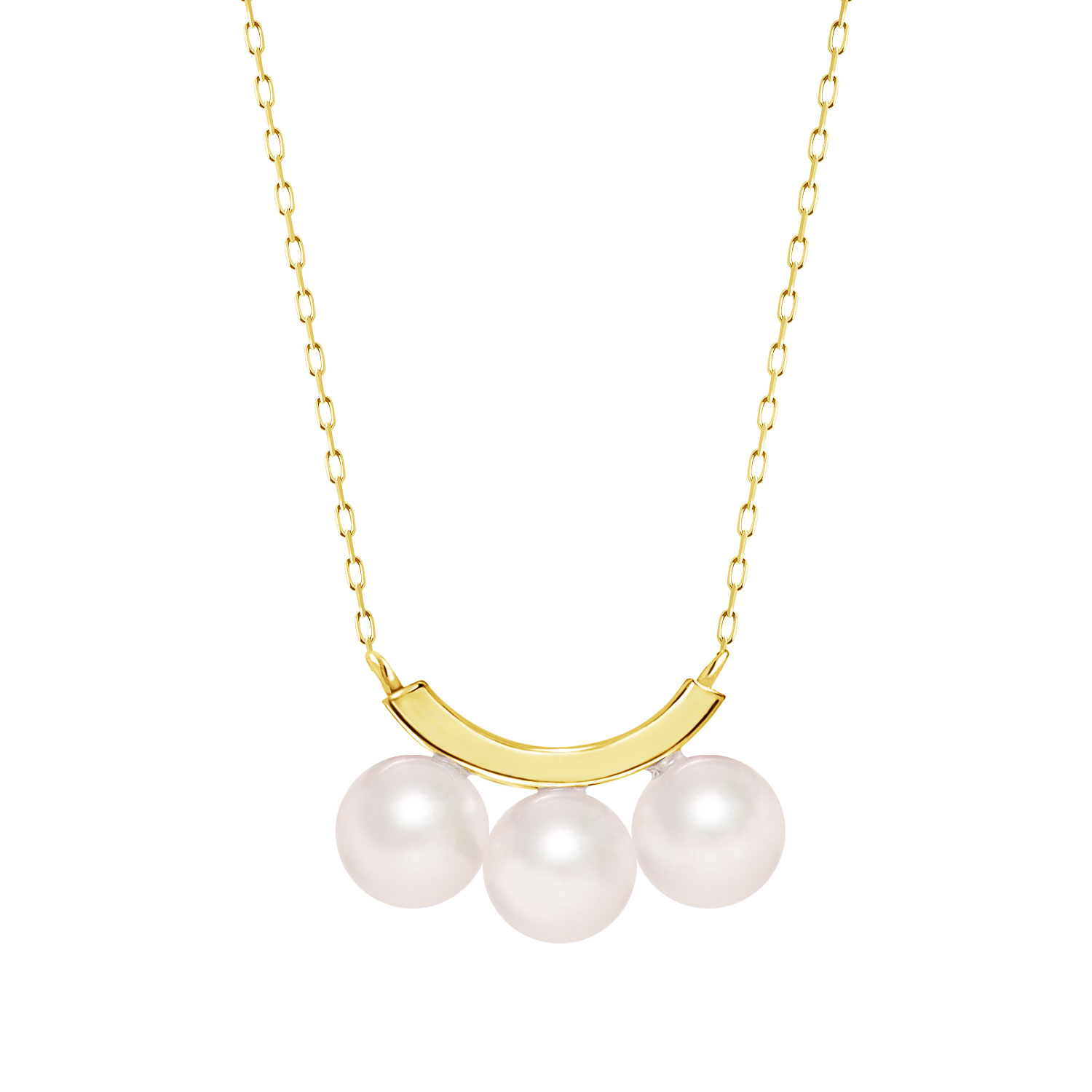 ネックレス レディース あこや真珠 パール 5.0〜6.0mm 3珠 PT900 K18 バー スマイル デザイン LPAC ララクリスティー | LARA Christie | 02