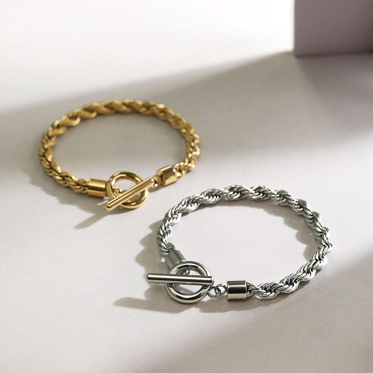 ブレスレット ユニセックス サージカルステンレス 316L マンテル ロープチェーンブレスレット シアーズ 関連画像1