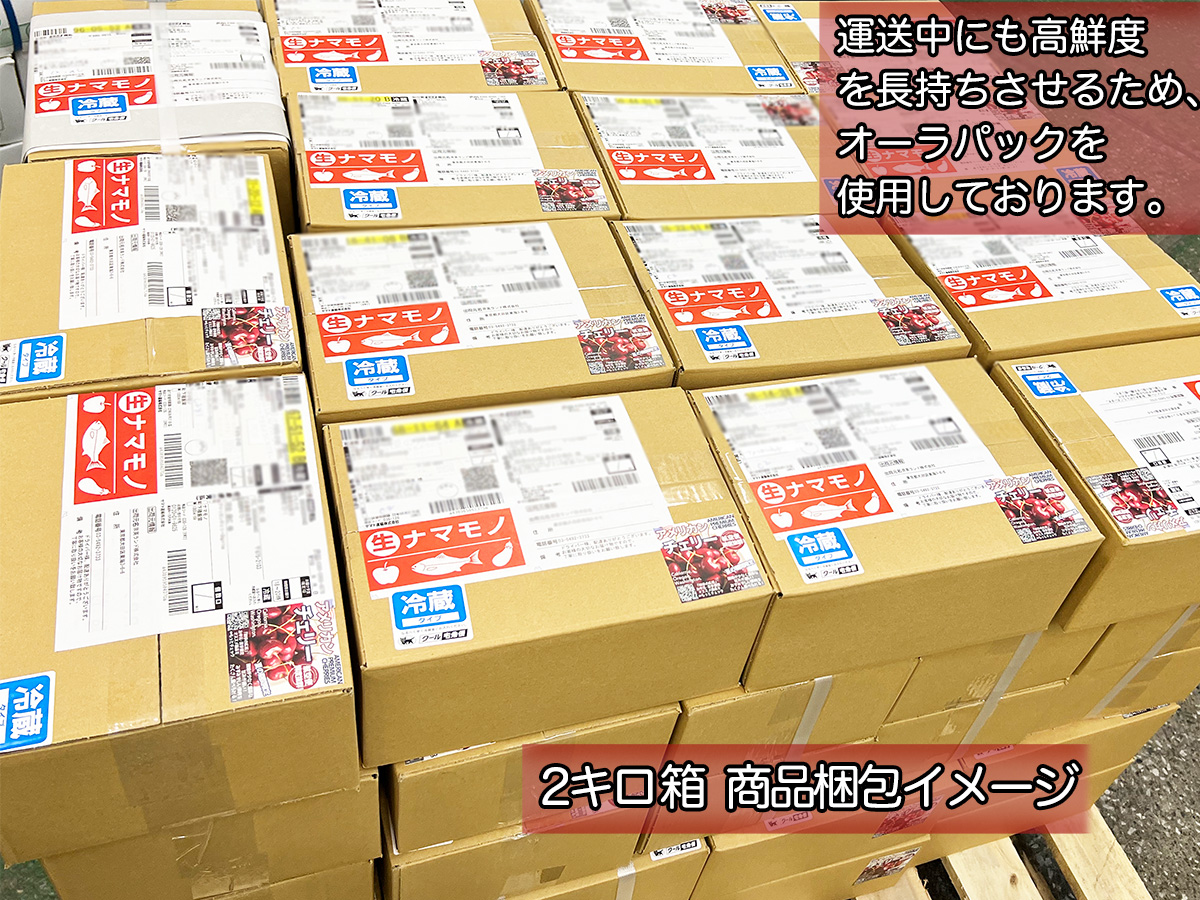 ダークチェリー 約2kg 箱 超大粒｜チリ・NZ産 空輸 プレミアムチェリー