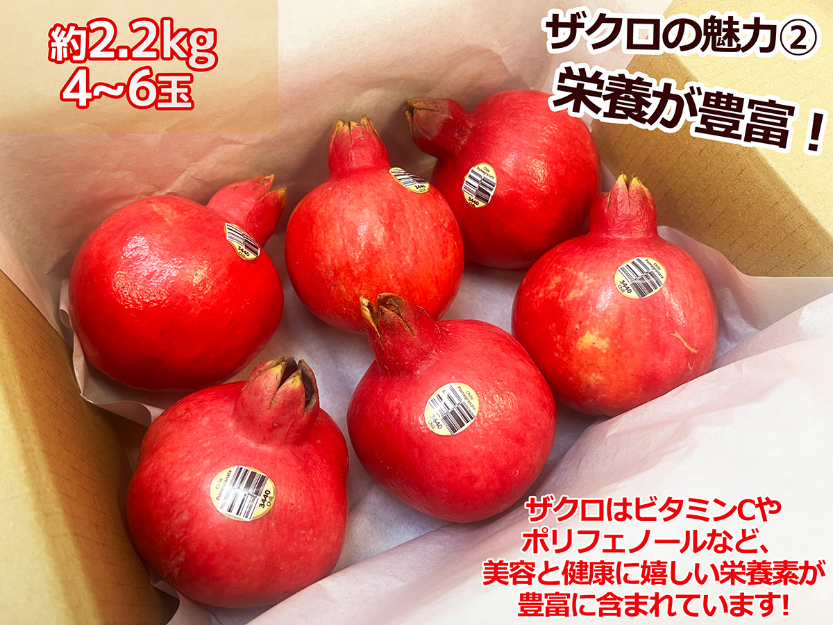 生ザクロ 約1kg（3〜5玉入）空輸 特選｜チリ産・アメリカ産｜ 鮮やかな