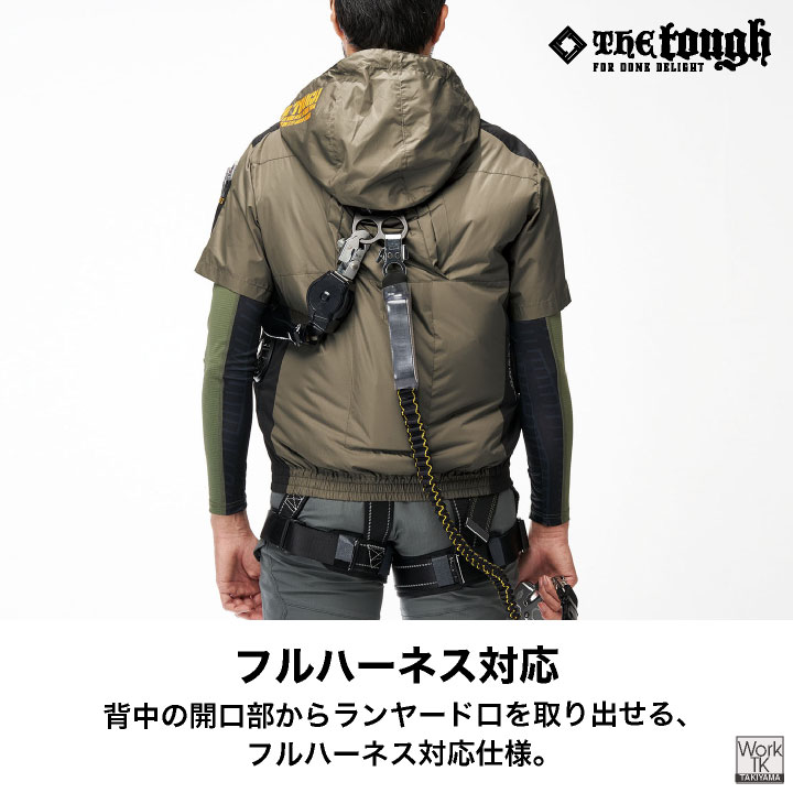 空調風神服 フード付き 半袖ブルゾン 服のみ ...の詳細画像5