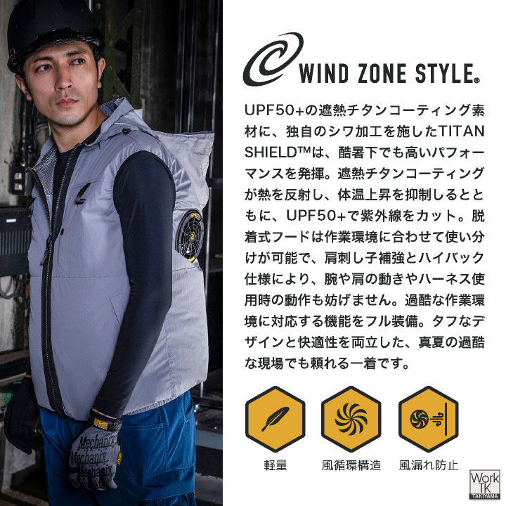 CUC HOP-SCOT 空調ベスト 24V ファン バッテリー セット フード付