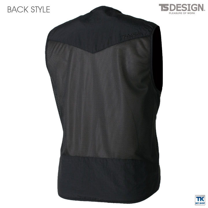 TS DESIGN DELTA ナイロン ワークベスト 作業服 作業着 補強 背中