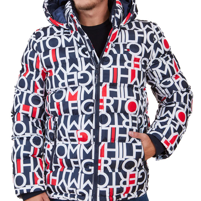 トミーヒルフィガー フェイクダウン アウター アルファベット総柄 中綿  
