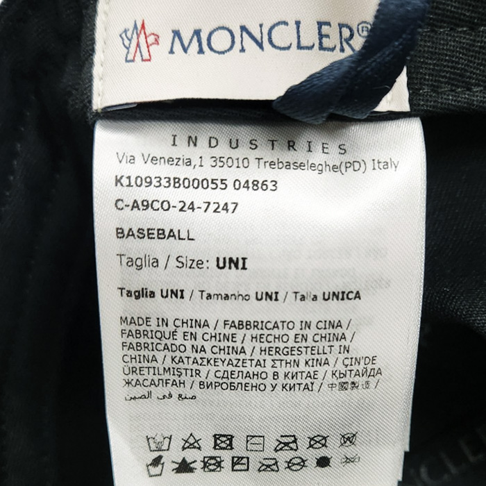 MONCLER モンクレール キャップ 帽子 25SS レディース 野球帽 黒