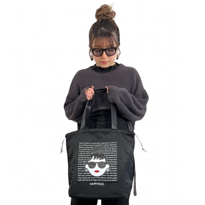 ハッピーフェイス トート 巾着 レディエマ バッグ レディース ジム