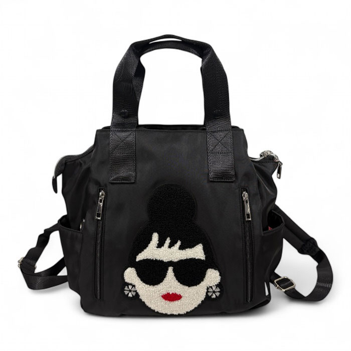 ハッピーフェイス トート リュック レディエマ 相良刺繍 サガラ バック