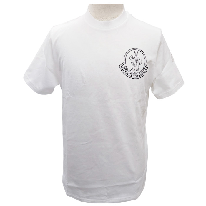 りんりん　MONCLER ホワイト 半袖Tシャツ MONCLER（モンクレール） 半袖 Tシャツ 8C00027 8C00031 8390T メンズ
