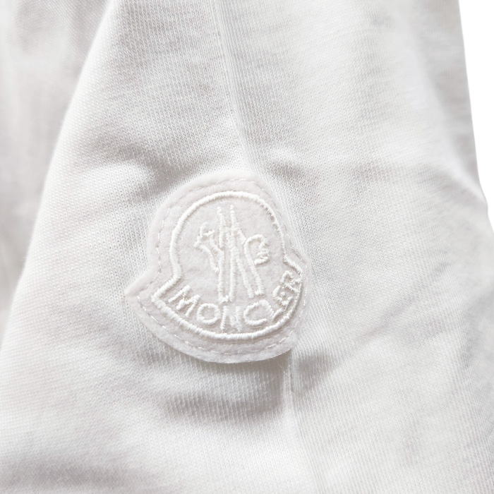 並行輸入品 モンクレール Ｔシャツ メンズ 半袖 クルーネック コットン ギフト 父の日 MONCLER SS TSHIRT 00A WHITE K1 091 8C00056 89AJSの画像