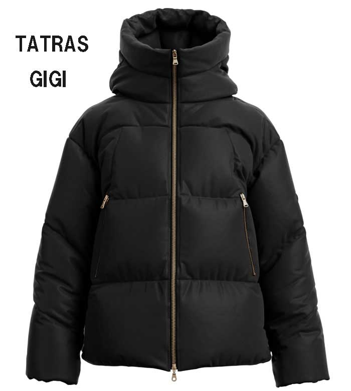 タトラス ダウン レディース ミドル丈 ジャケット ジジ フード付き TATRAS GIGI BLACK Aライン LTAT24A4904-Dブラック  24年秋冬モデル 黒 並行輸入品