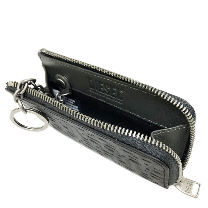DIESEL 黒 レザー キーケース 収納袋付き正規 品